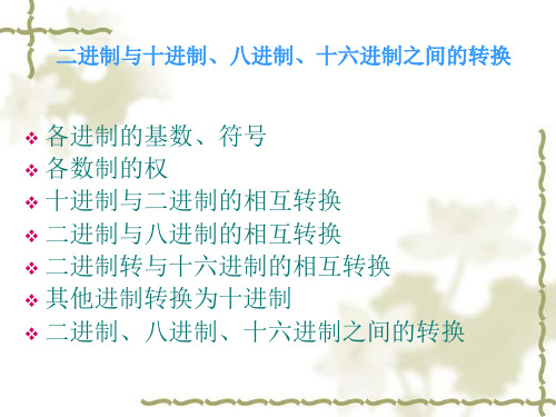 二进制与其他进制之间的转换