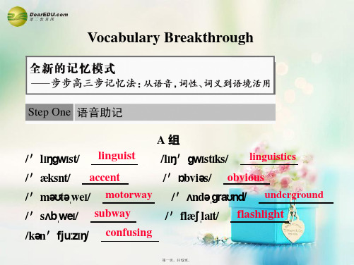高中英语 Module 1 Vocabulary Breakthrough课件 外研版必修5