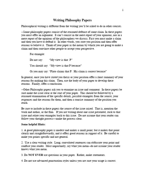 How to Write Philosophy Assignments