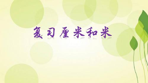 苏教小学数学二年级上册《期末复习 3、期末复习(3)：厘米和米、多边形、观察物体复习》PPT课件_0