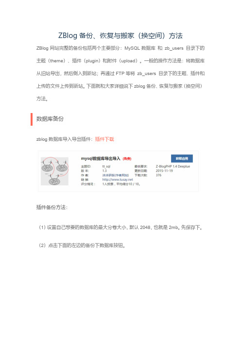 ZBlog备份、恢复与搬家(换空间)方法