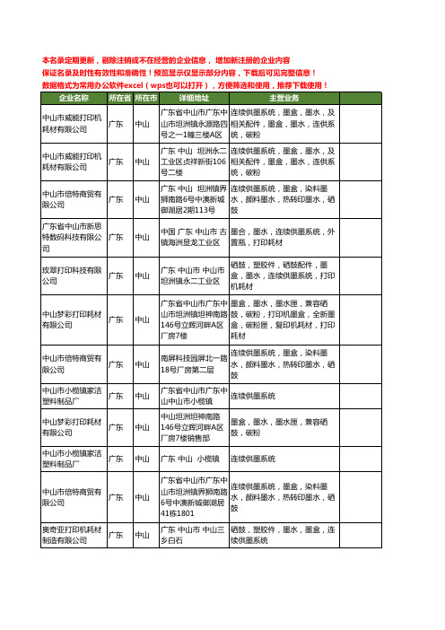 新版广东省中山连续供墨系统工商企业公司商家名录名单联系方式大全14家