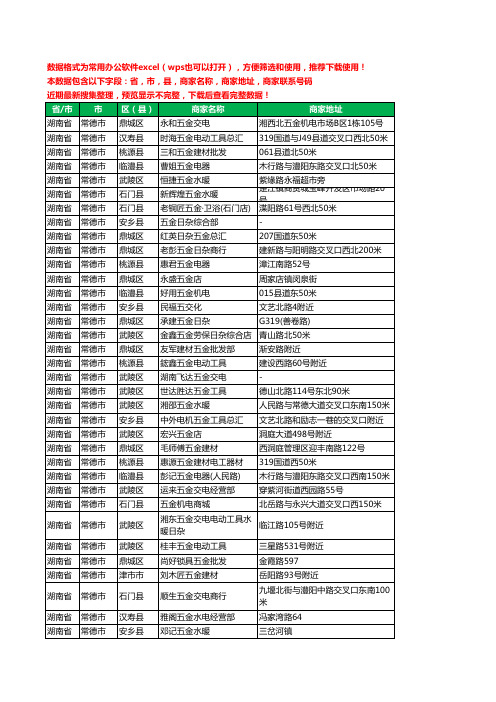 2020新版湖南省常德市五金工商企业公司商家名录名单黄页联系电话号码地址大全766家