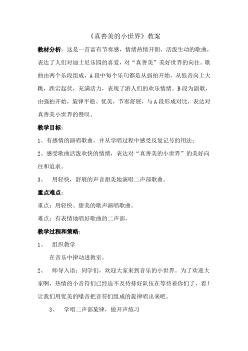 《真善美的小世界》教案