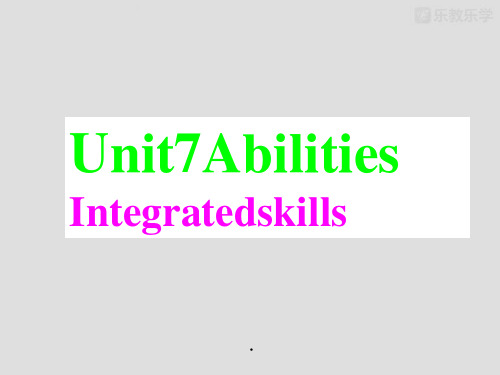 牛津译林版七下英语7BUnit7Integratredskills课件