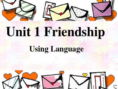 人教高中英语必修1Unit1Using Language课件(共29张PPT)
