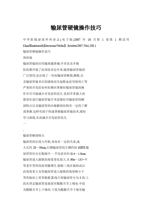输尿管硬镜操作技巧