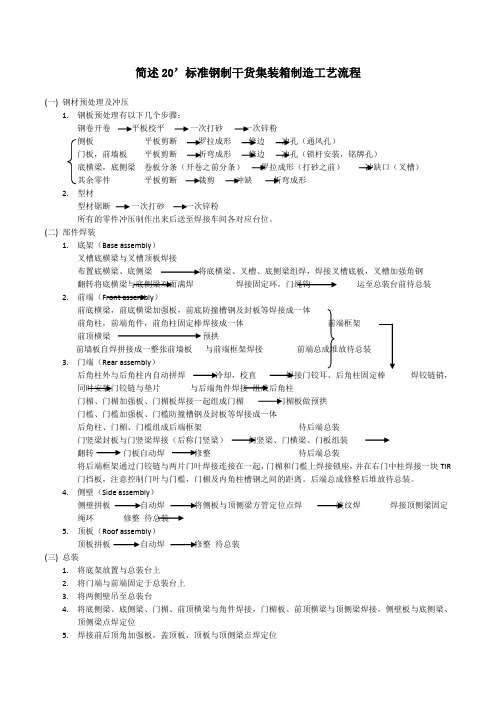 简述集装箱制造工艺流程
