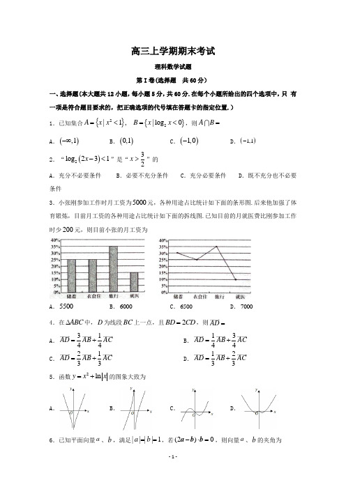 2020届高三上学期期末考试数学(理)试题及答案