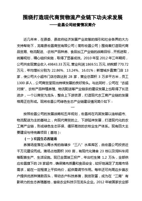 围绕打造现代商贸物流产业链下功夫求发展