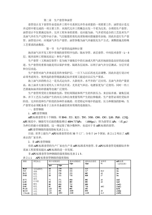 第二章   生产套管和油管