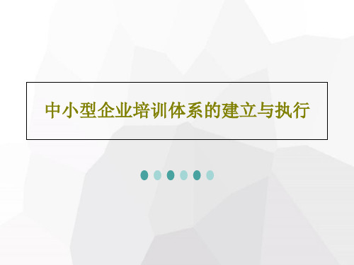 中小型企业培训体系的建立与执行195页文档