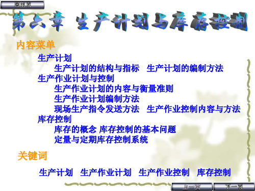 生产计划与库存控制