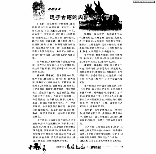 适于舍饲的肉驴品种(下)