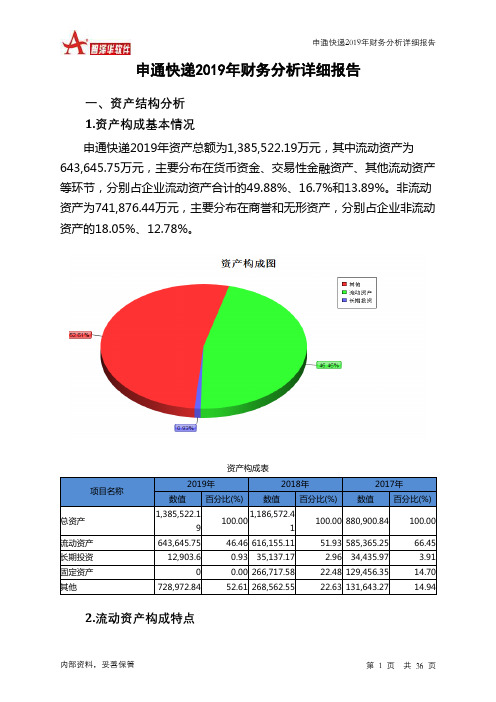 申通快递2019年财务分析详细报告