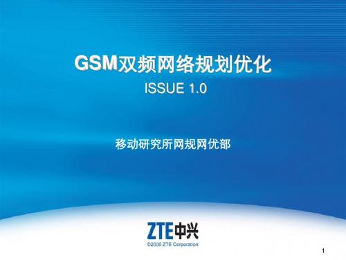GSM双频网络规划优化(ZTE中兴通信NC学院员工培训资料)