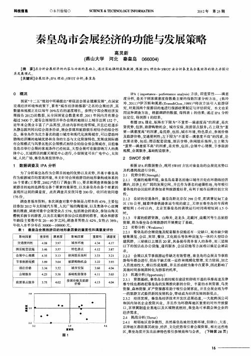 秦皇岛市会展经济的功能与发展策略