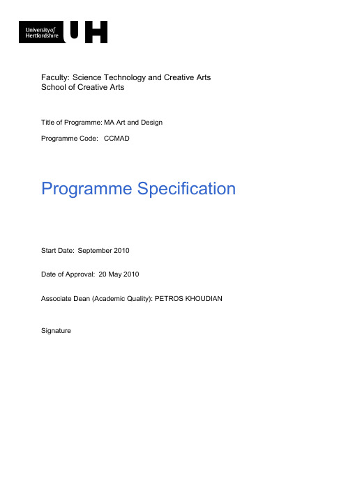 Programme Specification