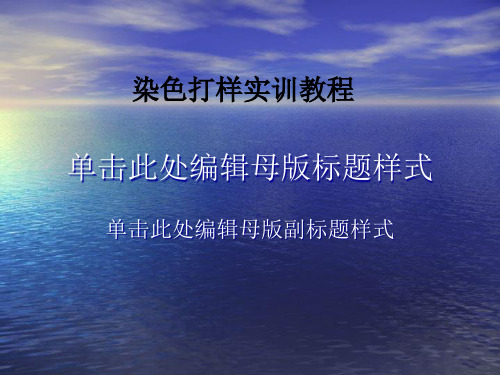 染色打样实训教程