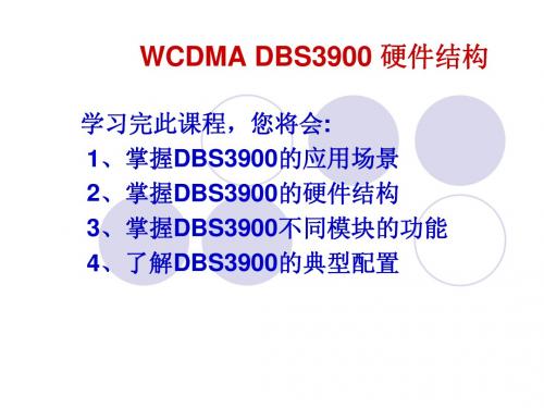 WCDMA DBS3900 硬件结构