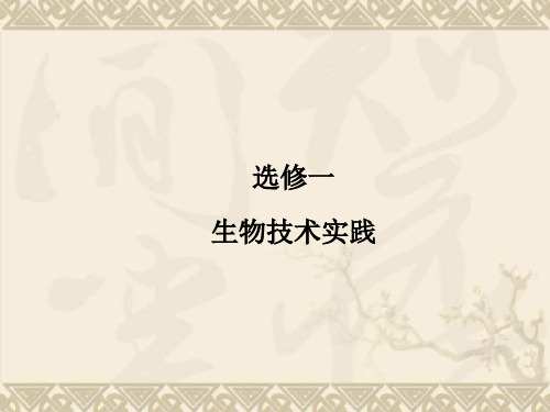 高考生物一轮复习 2 生物技术在食品加工中的应用课件 新人教版 新人教版选修1