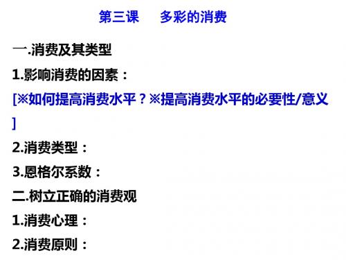 经济生活 高三 第一轮复习 4.1 发展生产 满足消费