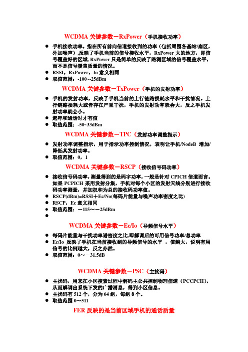 WCDMA参数