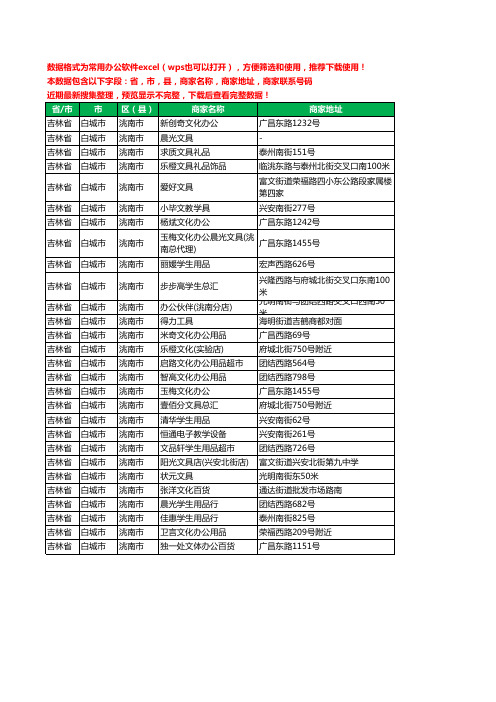 2020新版吉林省白城市洮南市办公用品工商企业公司商家名录名单联系电话号码地址大全28家