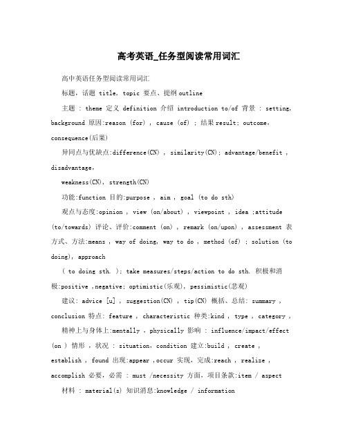 高考英语_任务型阅读常用词汇