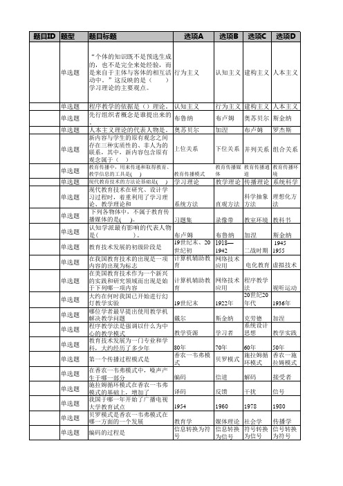 现代教育技术  易考通习题册