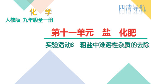 九年级化学课件：第十一单元 实验活动8 粗盐中难溶性杂质的去除 (共15张PPT)