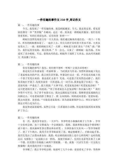 一件有趣的事作文250字_周记作文