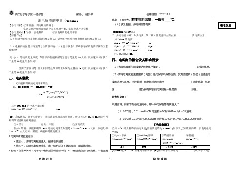 原创 弱电解质的电离