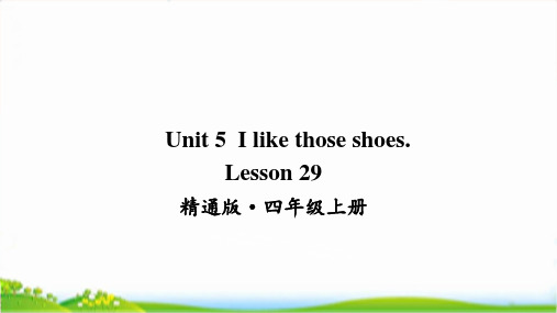 人教精通版四年级上学期英语Lesson29课件