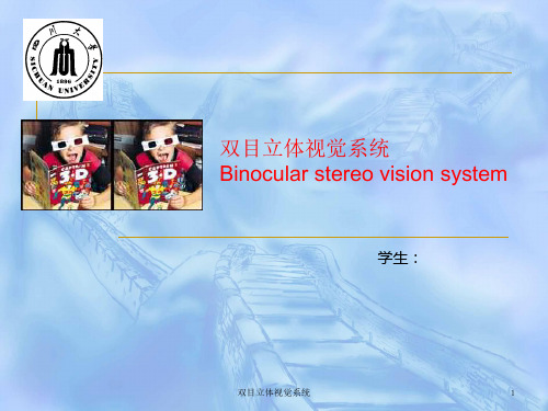 双目立体视觉系统教材