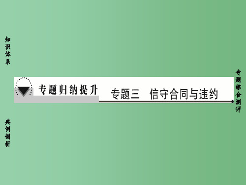 高中政治专题3信守合同与违约专题归纳提升课件新人教版