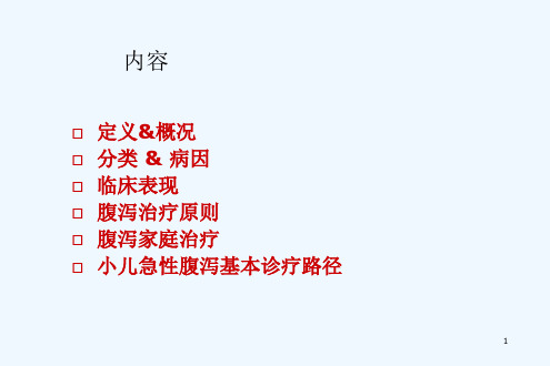小儿急性腹泻基本诊疗路径