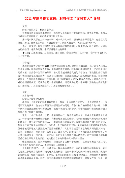 2011年高考作文案例