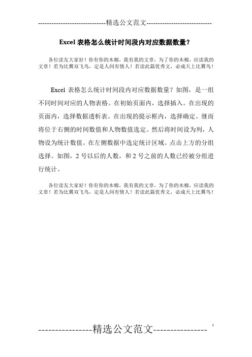 Excel表格怎么统计时间段内对应数据数量？