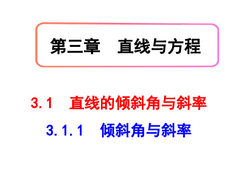 北师大版高中数学必修二 1.1直线的倾斜角和斜率课件(共24张PPT)