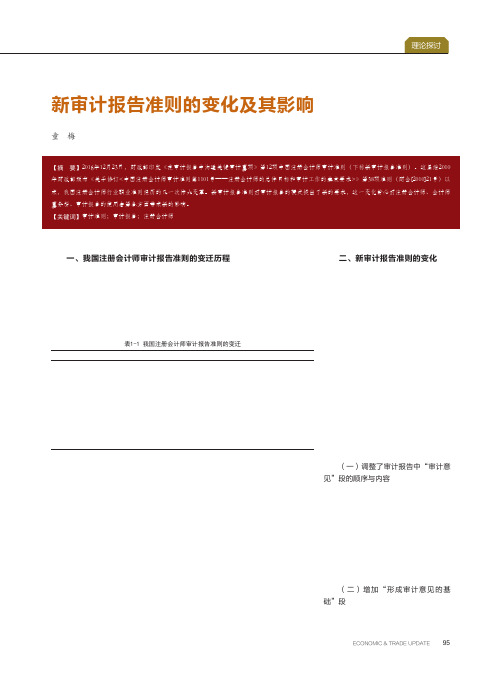 新审计报告准则的变化及其影响