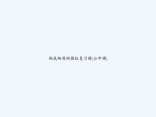 构成物质的微粒复习课(公开课) PPT
