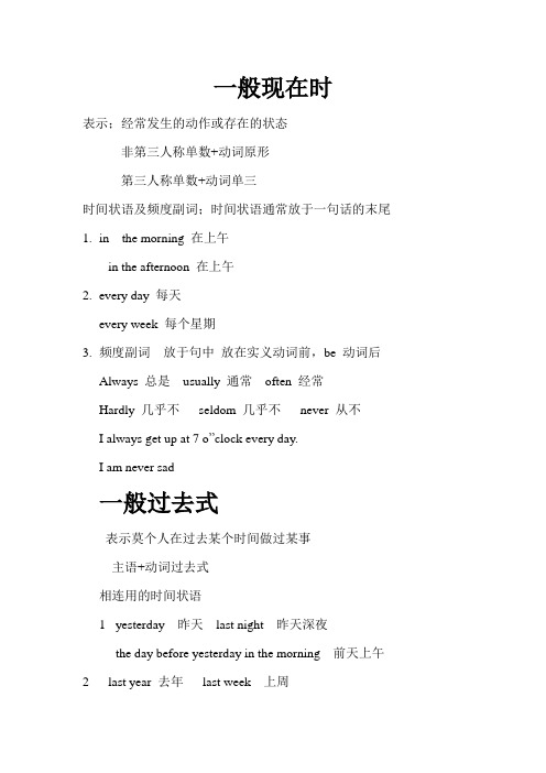 小学英语六大时态经典总结