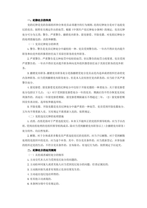 纪律处分条例11