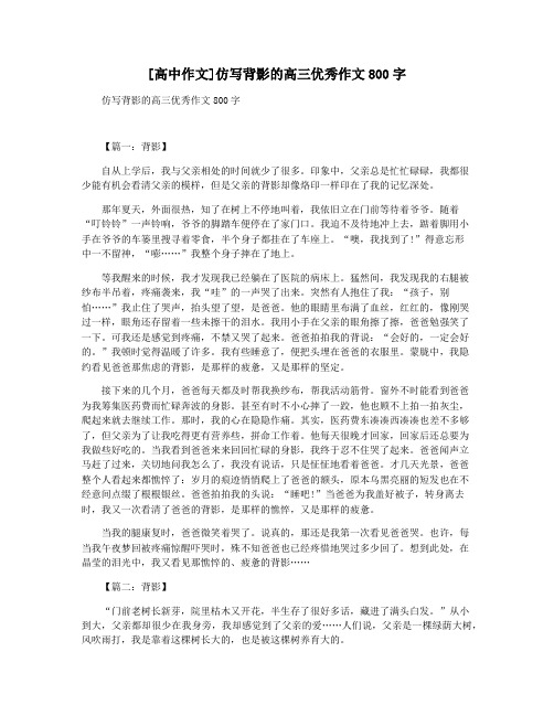 [高中作文]仿写背影的高三优秀作文800字