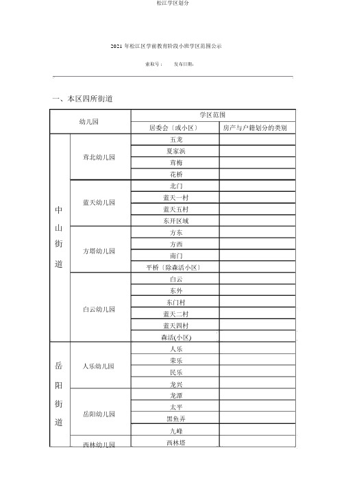 松江学区划分