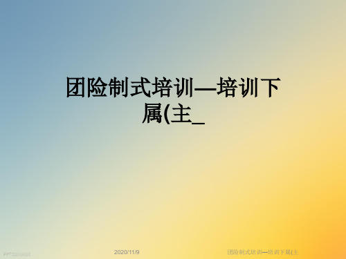 团险制式培训—培训下属(主
