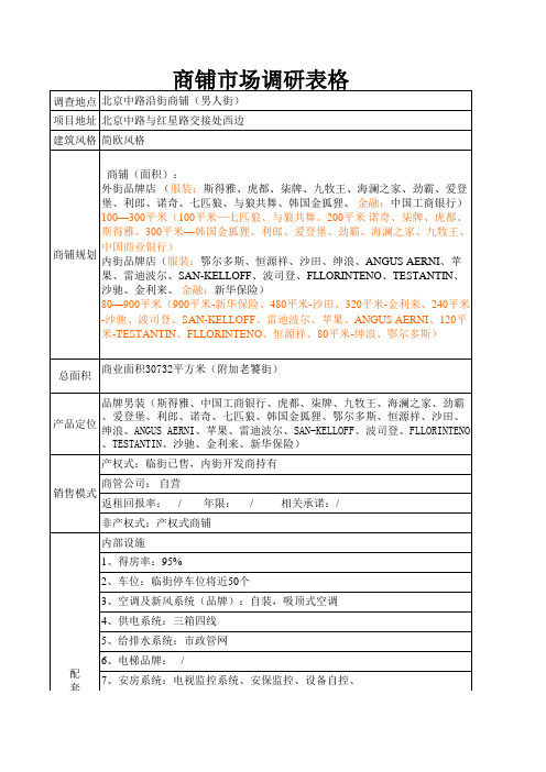 沙市总体商业市调汇总