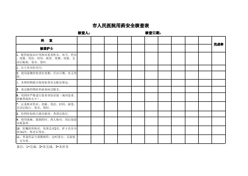 用药安全核查表2013