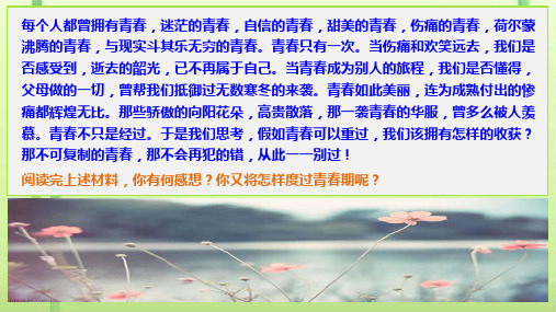 让青春绽放PPT课件2 粤教版